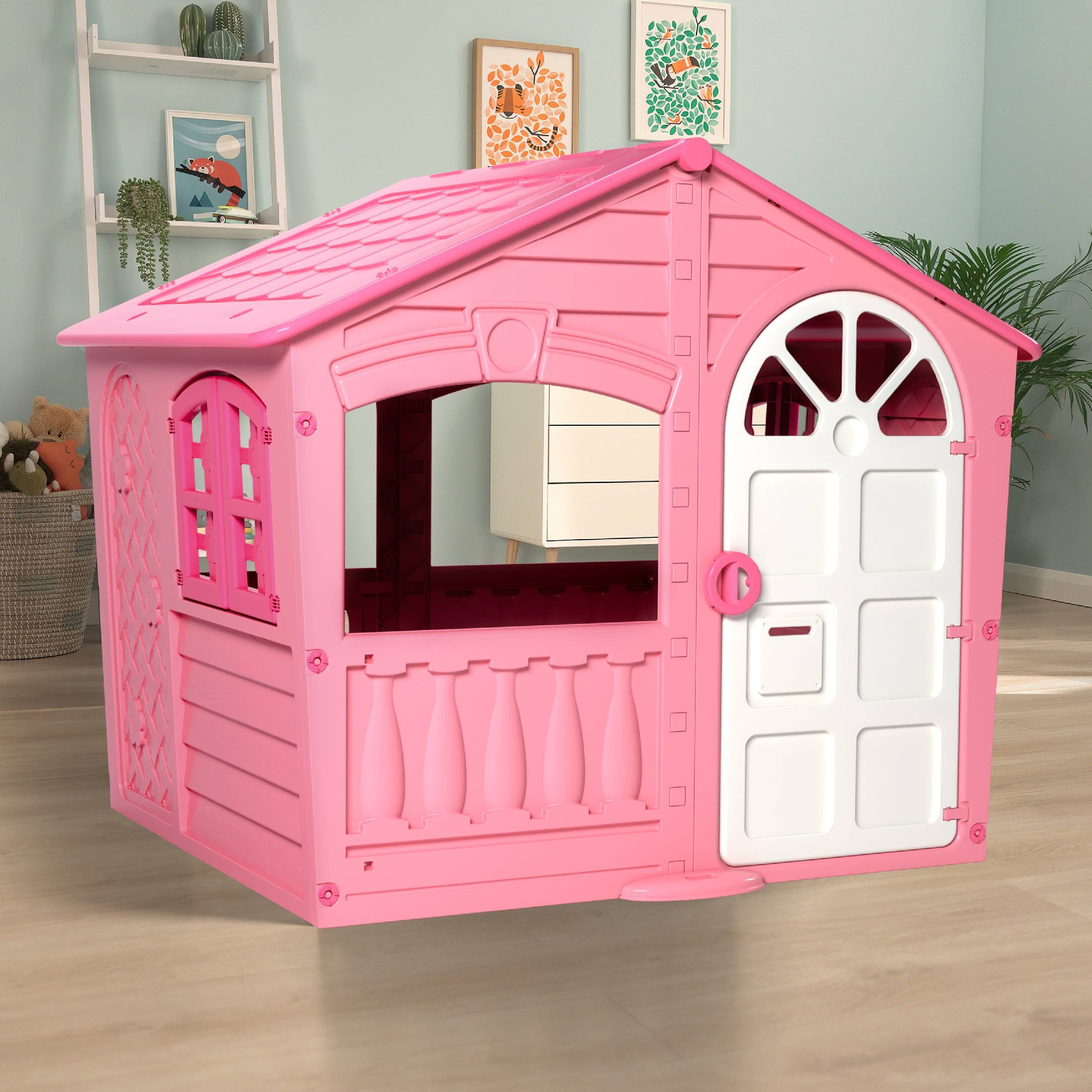 Maisonnette cabane plastique rose BARBE A PAPA - Image 5