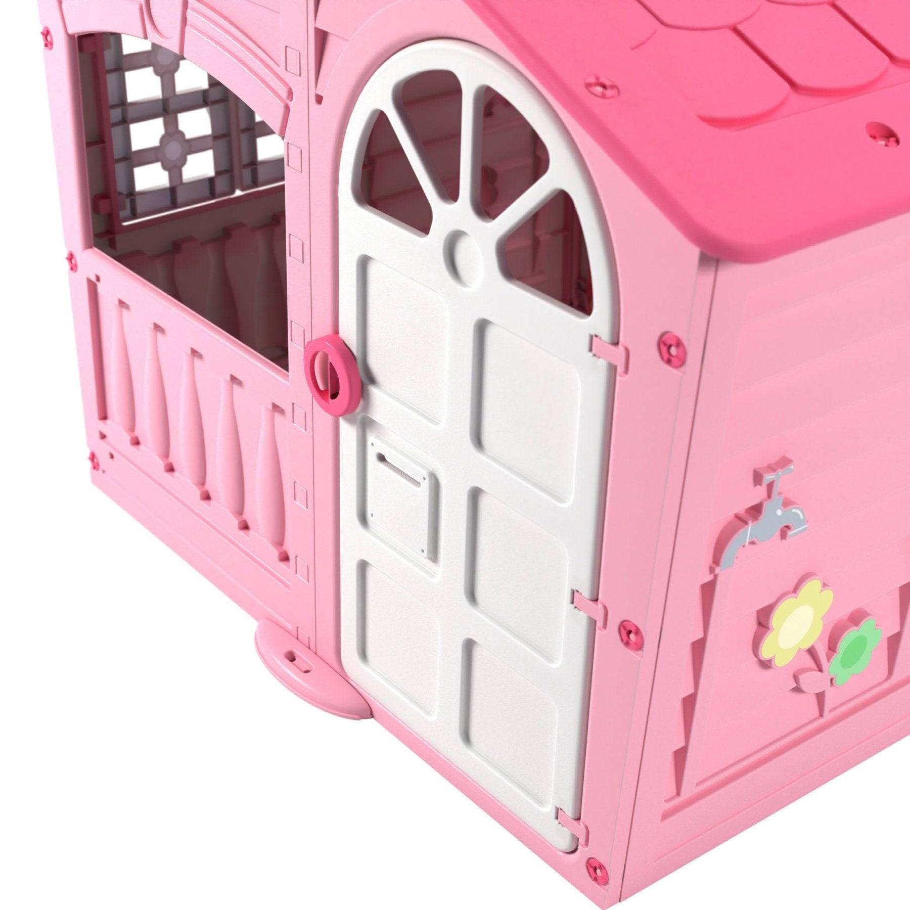 Maisonnette cabane plastique rose BARBE A PAPA - Image 6