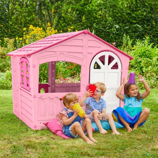 Maisonnette cabane plastique rose BARBE A PAPA - Image 1