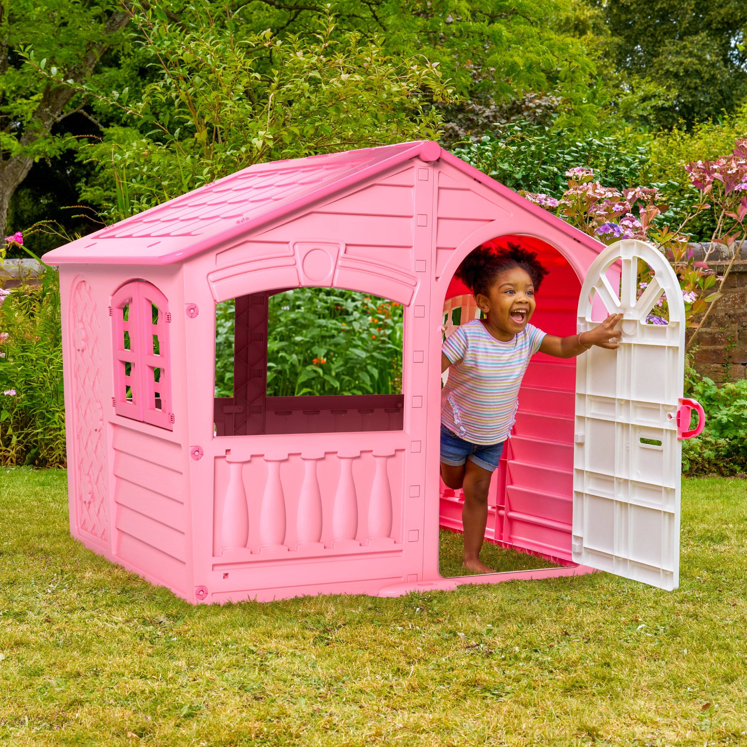 Maisonnette cabane plastique rose BARBE A PAPA - Image 4
