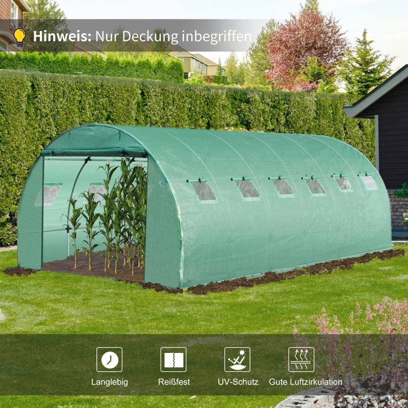 Bâche Serre Tunnel Rechange PE Anti-UV 12 Fenêtres 18m² 6x3m - ComfortXL Outdoor Living - Image 6