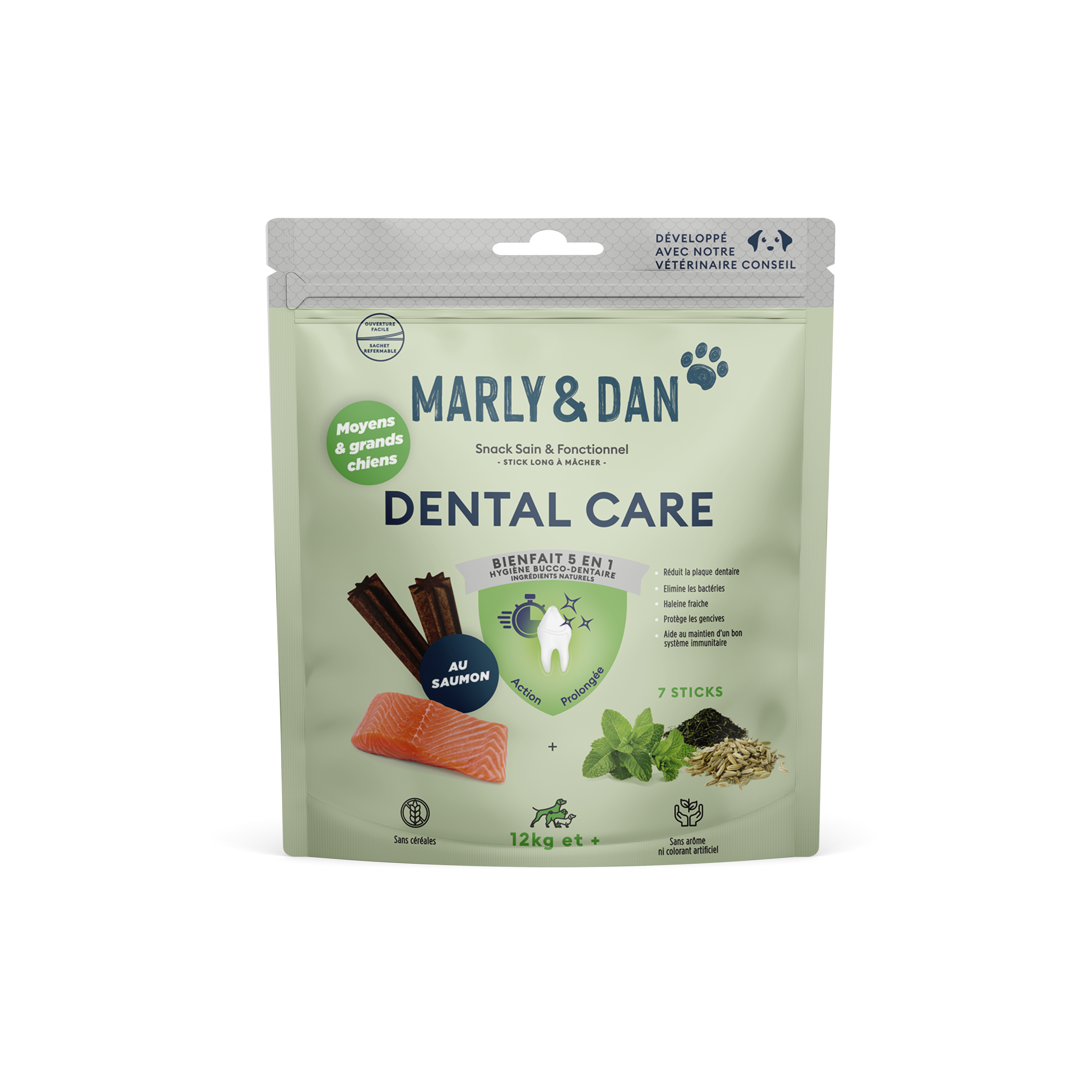 Marly & Dan - Stick Dentaire Sans Céréales au Saumon pour Chien - Image 1