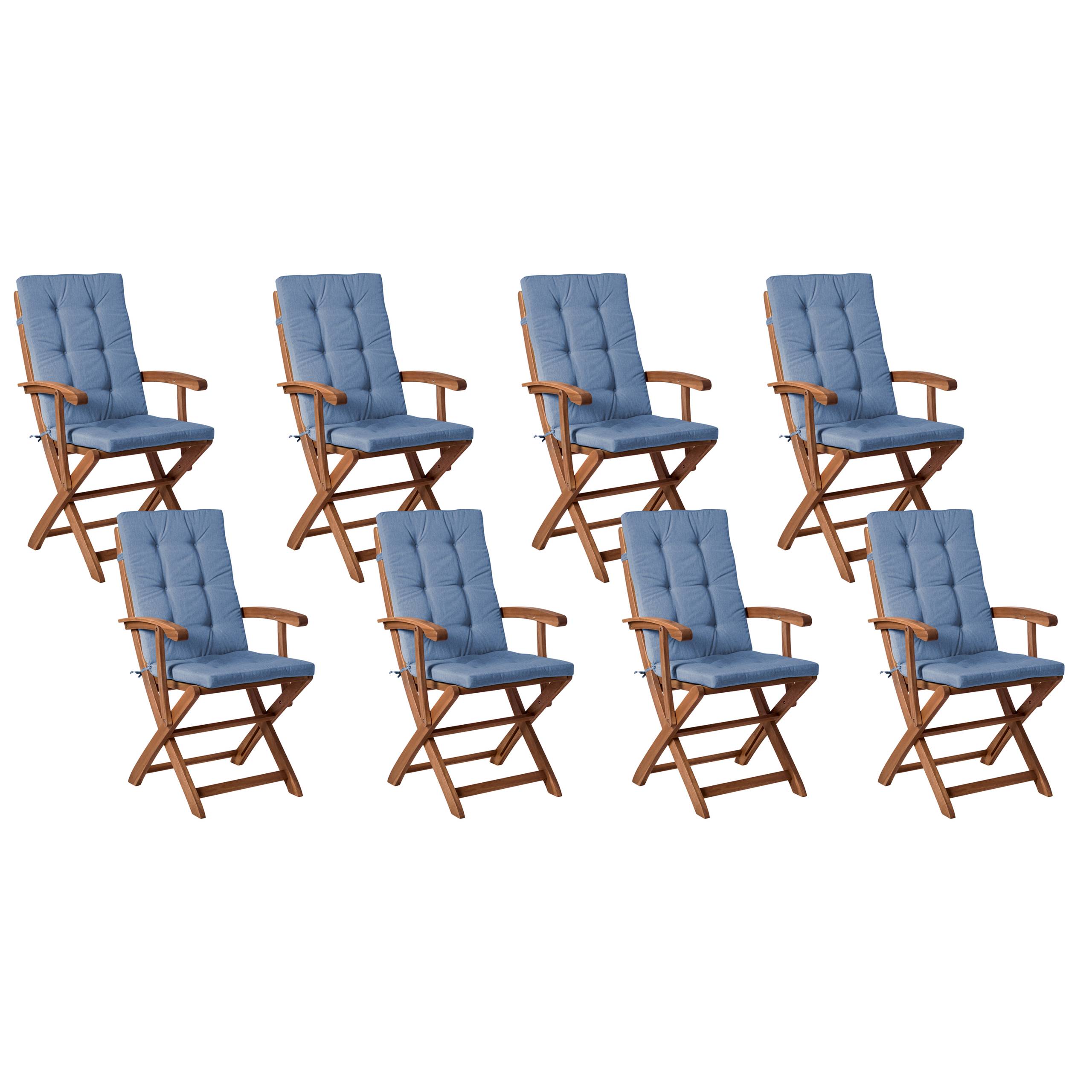 Beliani - Chaise de jardin Acacia Bleu MAUI PREMIUM - Beliani - Image 2