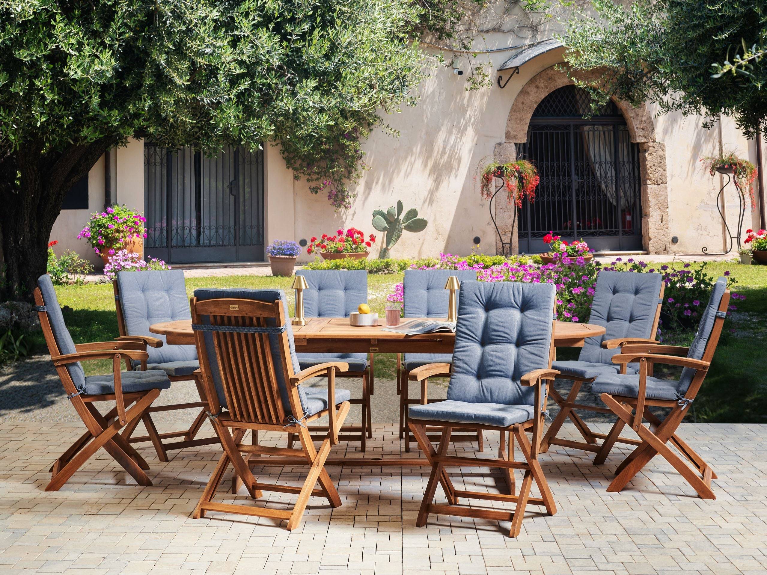 Beliani - Chaise de jardin Acacia Bleu MAUI PREMIUM - Beliani - Image 1