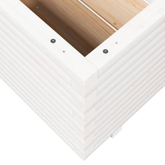 Vidaxl - Jardinière-Pot de fleur-Bac à fleurs blanc 90x60x49,5 cm bois de pin massif 599553 - Image 7