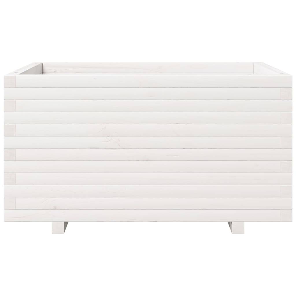 Vidaxl - Jardinière-Pot de fleur-Bac à fleurs blanc 90x60x49,5 cm bois de pin massif 599553 - Image 4
