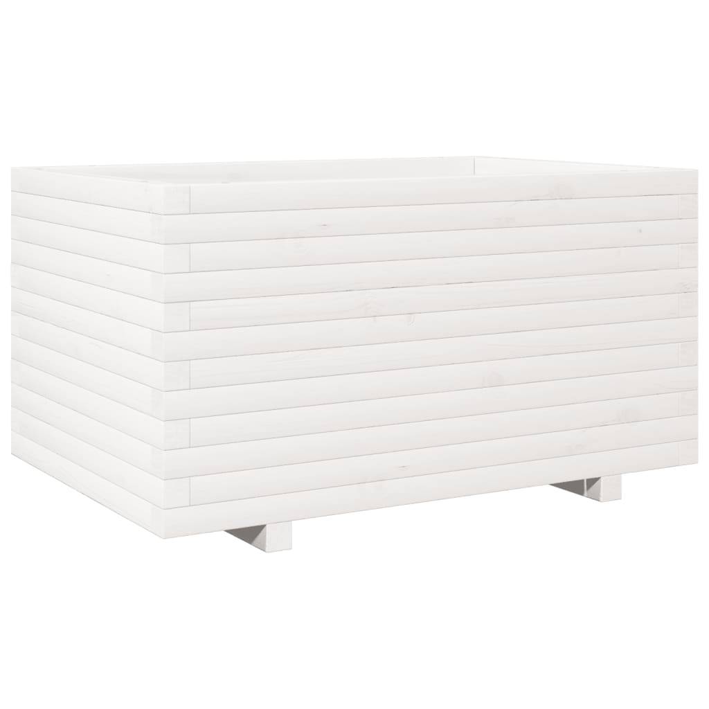 Vidaxl - Jardinière-Pot de fleur-Bac à fleurs blanc 90x60x49,5 cm bois de pin massif 599553 - Image 2