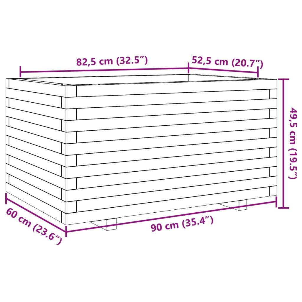 Vidaxl - Jardinière-Pot de fleur-Bac à fleurs blanc 90x60x49,5 cm bois de pin massif 599553 - Image 10