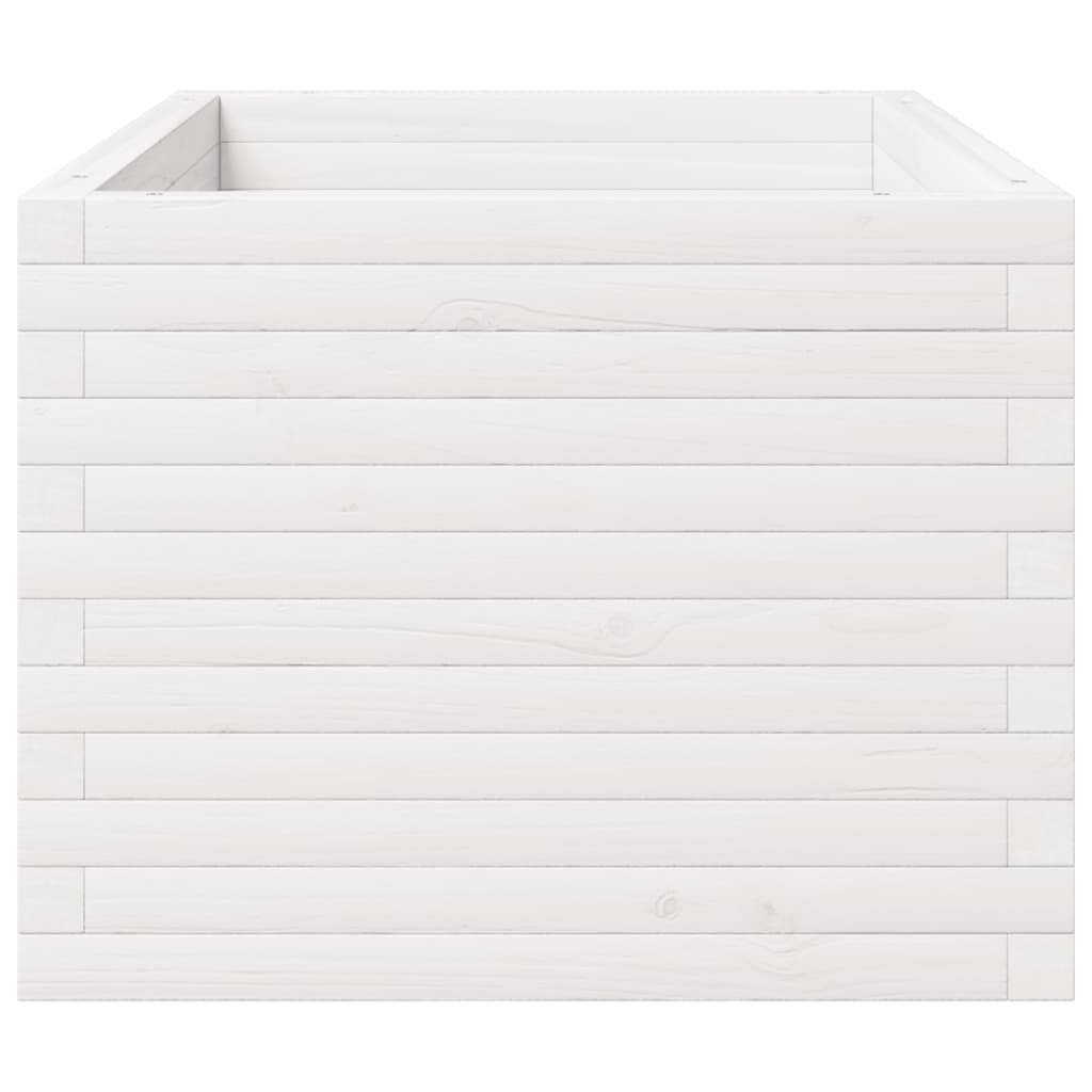 Vidaxl - Jardinière-Pot de fleur-Bac à fleurs blanc 90x60x49,5 cm bois de pin massif 599553 - Image 6