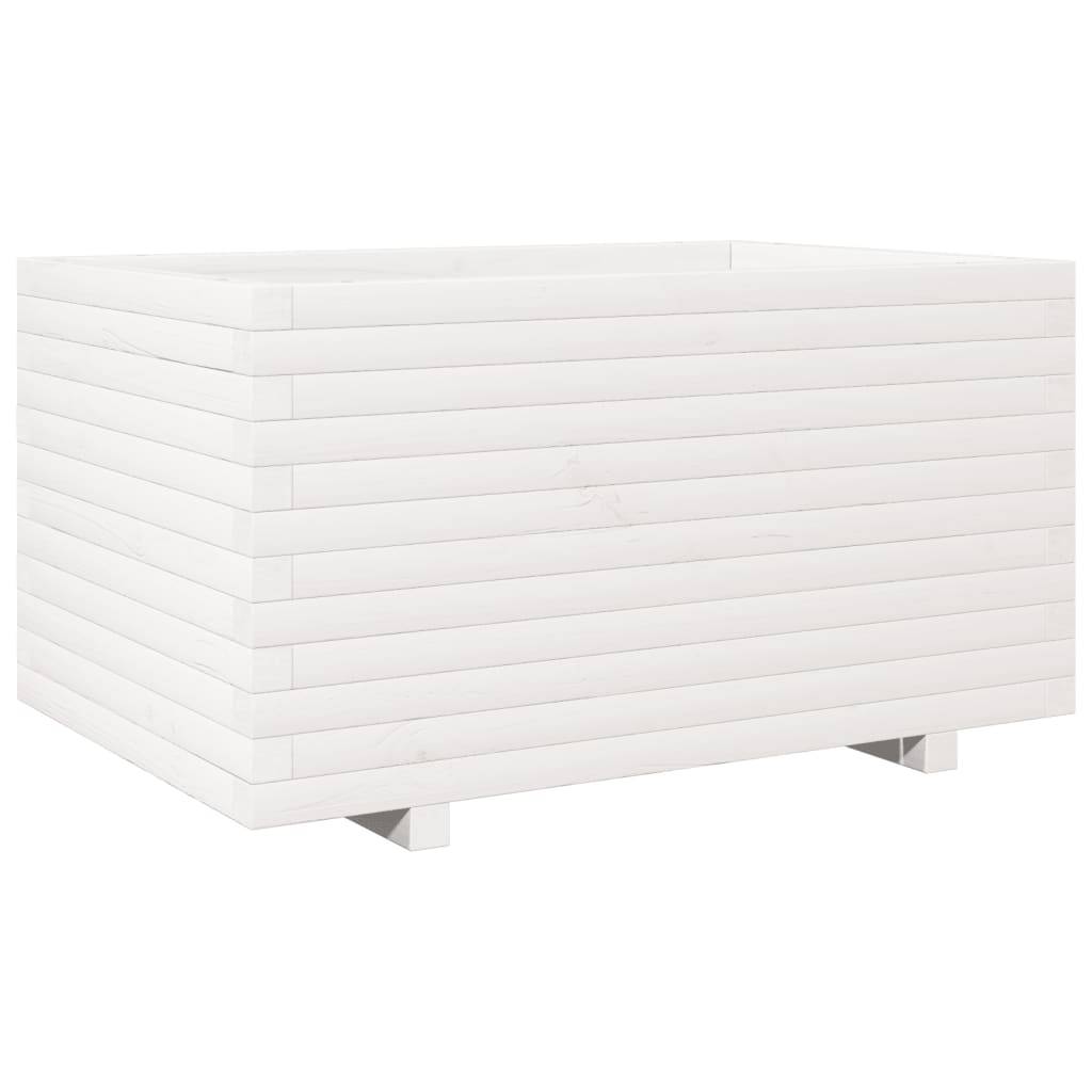 Vidaxl - Jardinière-Pot de fleur-Bac à fleurs blanc 90x60x49,5 cm bois de pin massif 599553 - Image 5