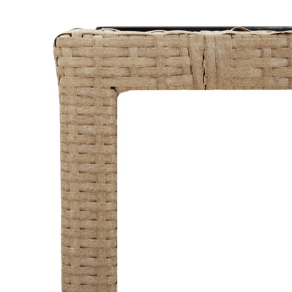ComfortXL - Table de Jardin Carrée 90cm Beige en Résine Tressée avec Plateau en Verre Trempé Sécurit – ComfortXL Outdoor Living - Image 5