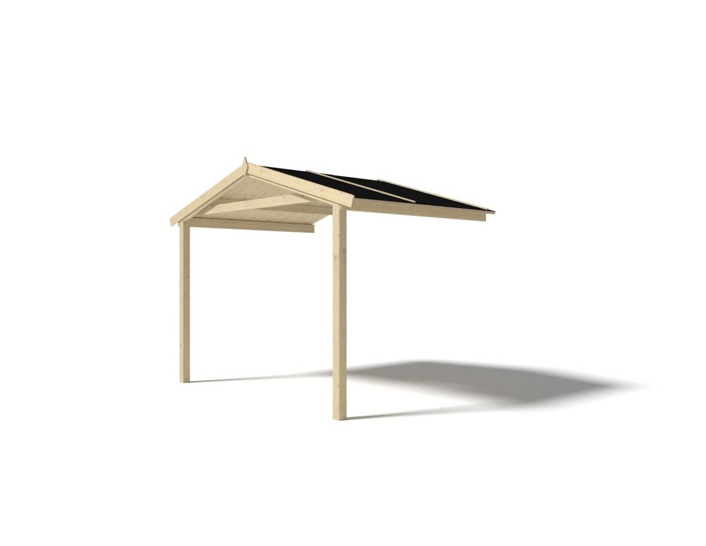 Altanka - Avant-toit en bois 3x3m pour le chalet de jardin 3m, couleur naturel - DOM394 - ALTANKA - Image 1