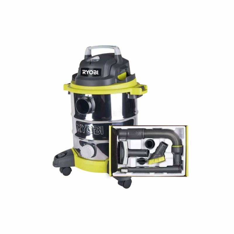 Ryobi - Pack RYOBI Aspirateur eau et poussière RYOBI 1250W - 20L - RVC-1220I-G - 6 accessoires nettoyage automobile - RAKVA04