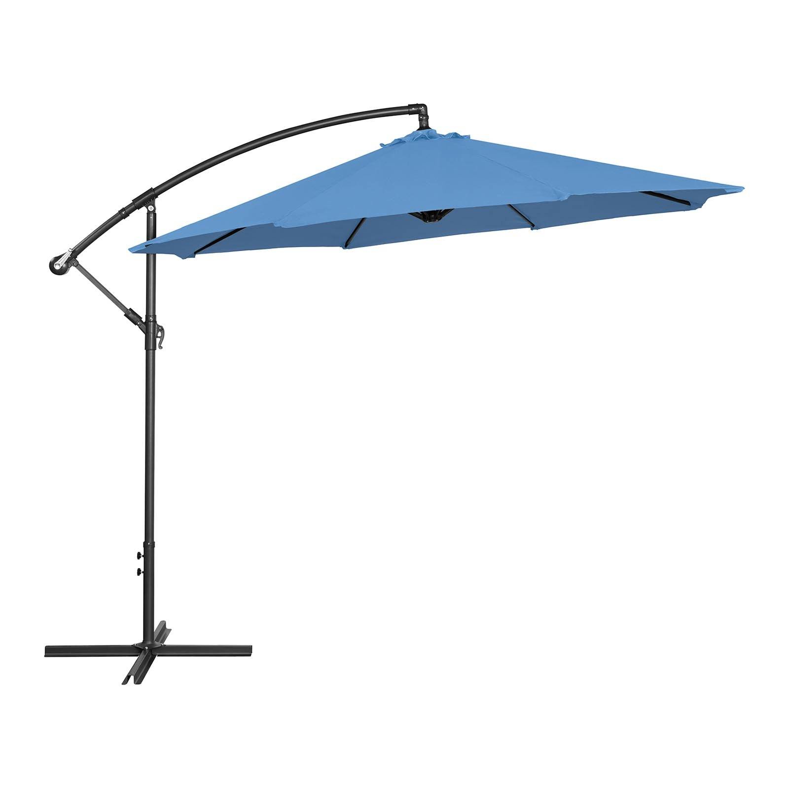 Helloshop26 - Parasol déporté rond diamètre 300 cm inclinable bleu - Image 1