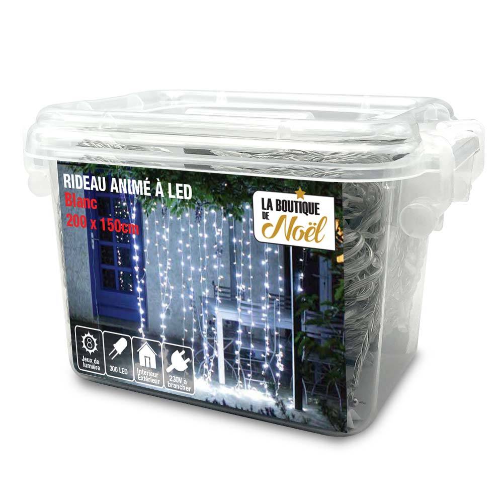Rideau lumineux électrique à LED 200 x 150 Blanc - Image 1