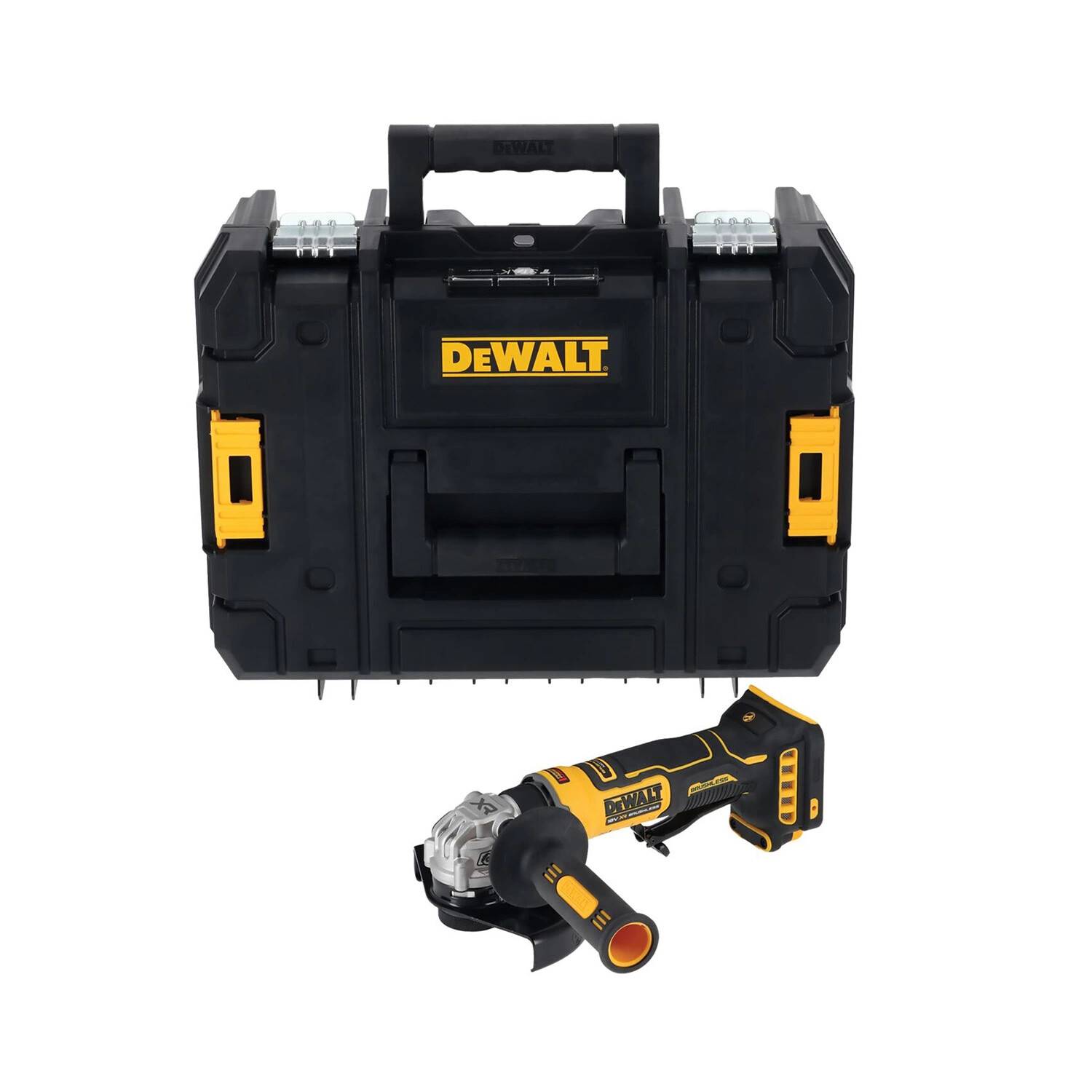 Meuleuse compacte 125 mm XR 18V Brushless - DEVALT - Sans batterie, ni charger coffret TSTAK - DCG404NT-XJ - Image 1