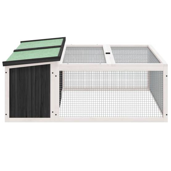 Clapier à lapins en bois avec parc de jeu pour jardin gris – ComfortXL Outdoor Living - Image 5