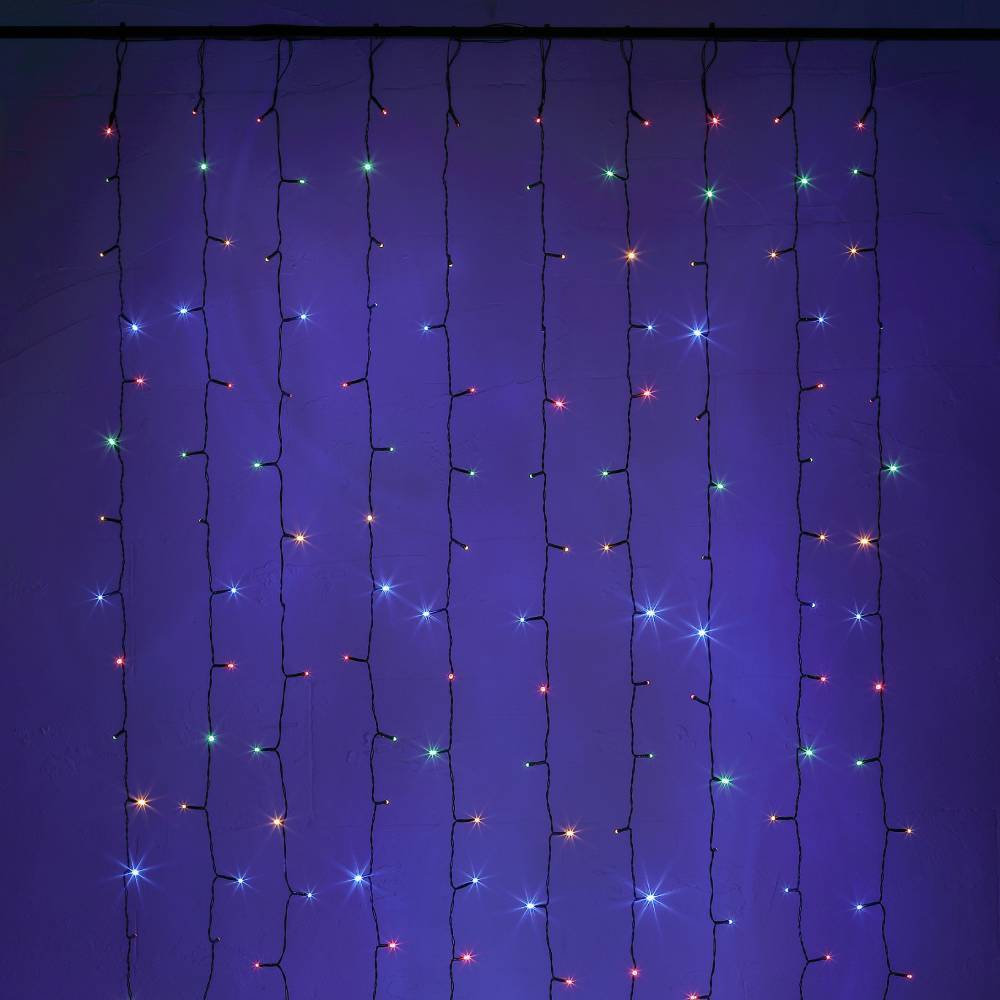 Rideau lumineux solaire extérieur 400 x 200 cm Unité Multicolore - Image 2