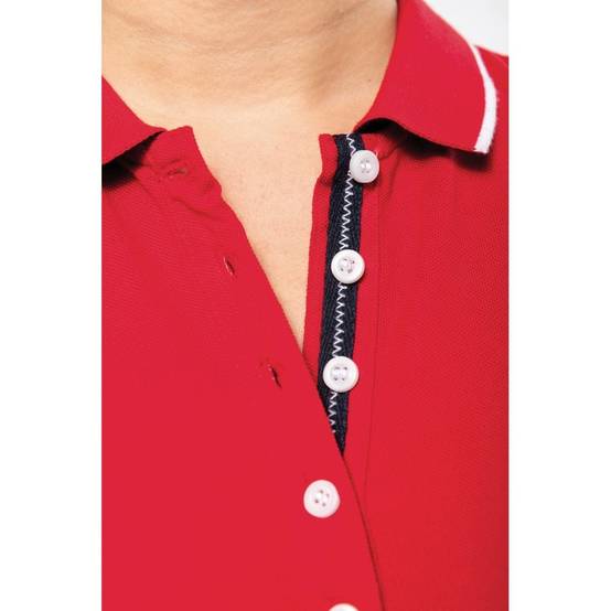 Polo maille piqué femme Kariban 100% coton Rouge / Blanc L - Image 8