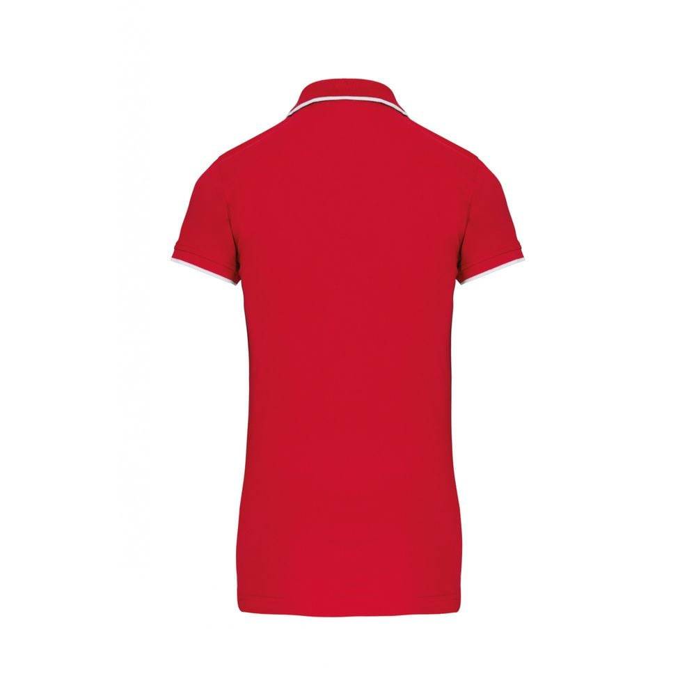 Polo maille piqué femme Kariban 100% coton Rouge / Blanc L - Image 2