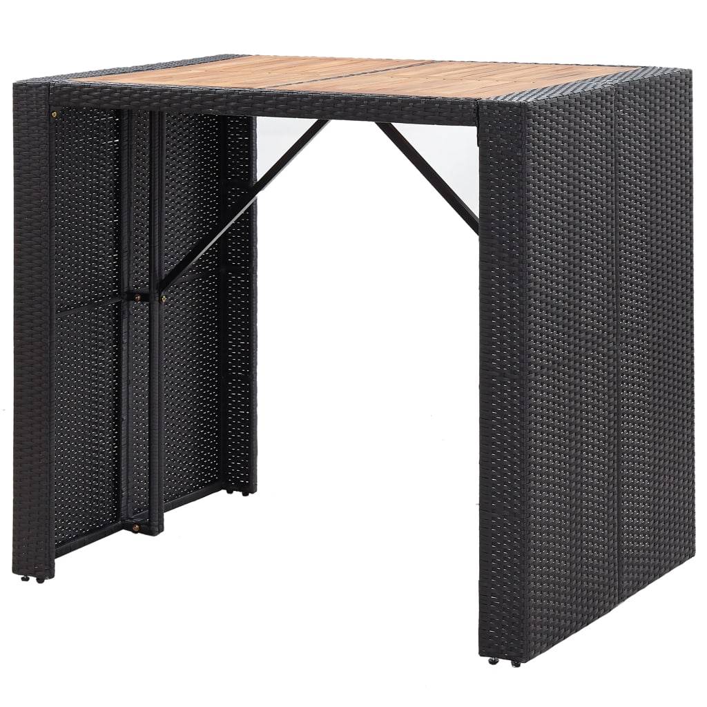 Helloshop26 - Ensemble de bar 5 pièces résine tressée et bois d'acacia noir - Image 6