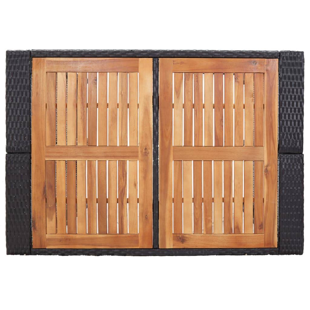 Helloshop26 - Ensemble de bar 5 pièces résine tressée et bois d'acacia noir - Image 7