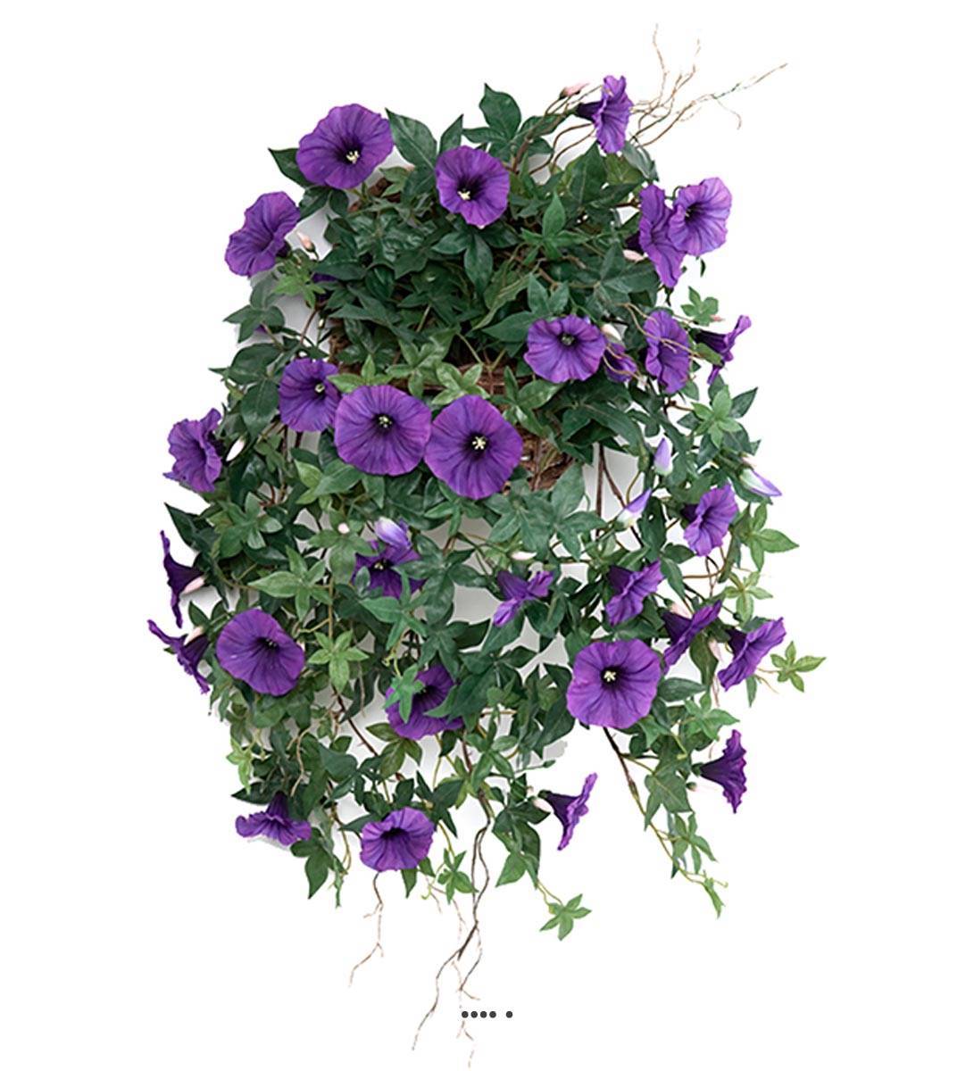Artificielles - Ipomée liseron factice retombante en pot H60cm superbes fleurs Pourpre - couleur: Pourpre