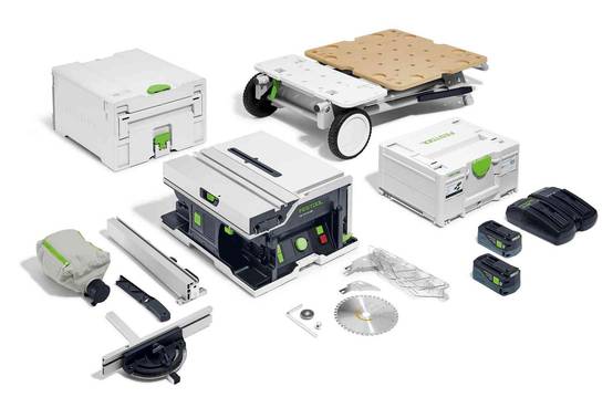 Scie circulaire sur table sans fil CSC SYS 50 EBI-SET - FESTOOL - Avec 2 batteries 18V 5Ah - chargeur double - chariot - systainer - accessoires - 577 - Image 1
