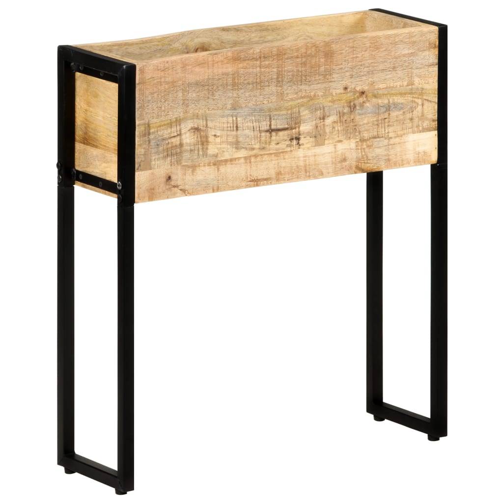 Jardinière bois de manguier et acier naturel et noir 60 x 20 x 68 cm - PANGIVO - Image 10