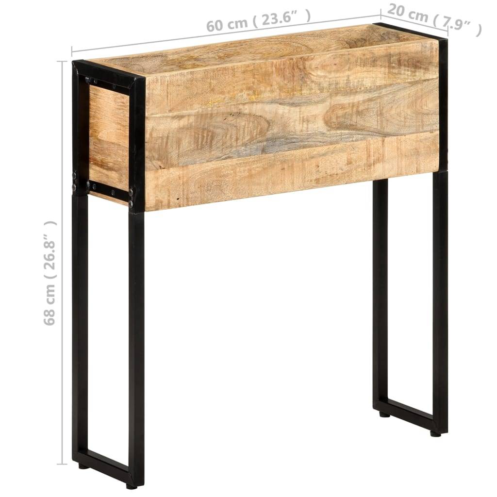 Jardinière bois de manguier et acier naturel et noir 60 x 20 x 68 cm - PANGIVO - Image 8