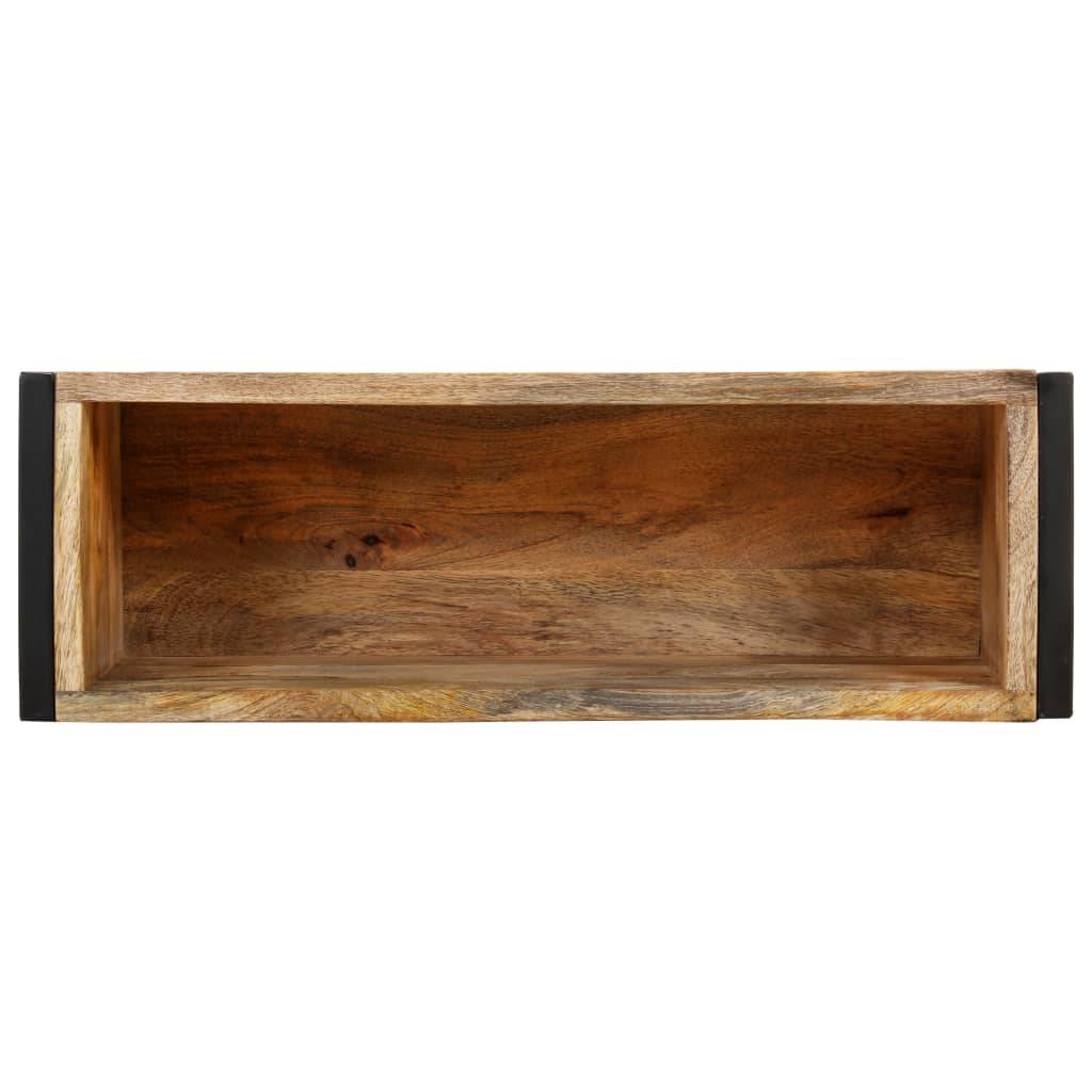 Jardinière bois de manguier et acier naturel et noir 60 x 20 x 68 cm - PANGIVO - Image 4