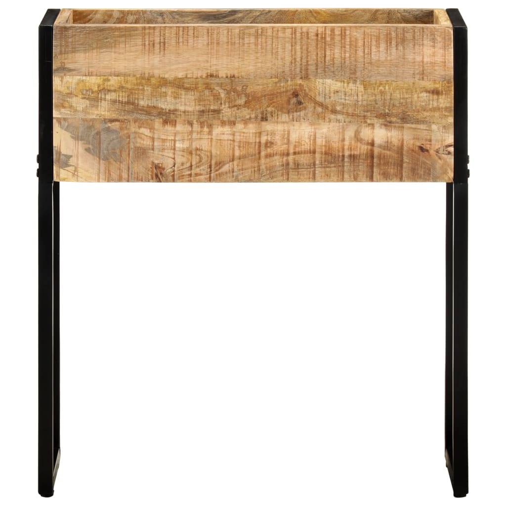 Jardinière bois de manguier et acier naturel et noir 60 x 20 x 68 cm - PANGIVO - Image 2