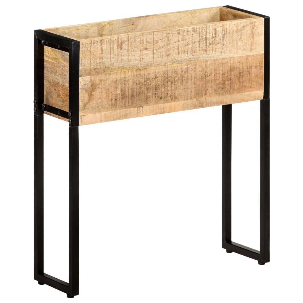 Jardinière bois de manguier et acier naturel et noir 60 x 20 x 68 cm - PANGIVO - Image 9