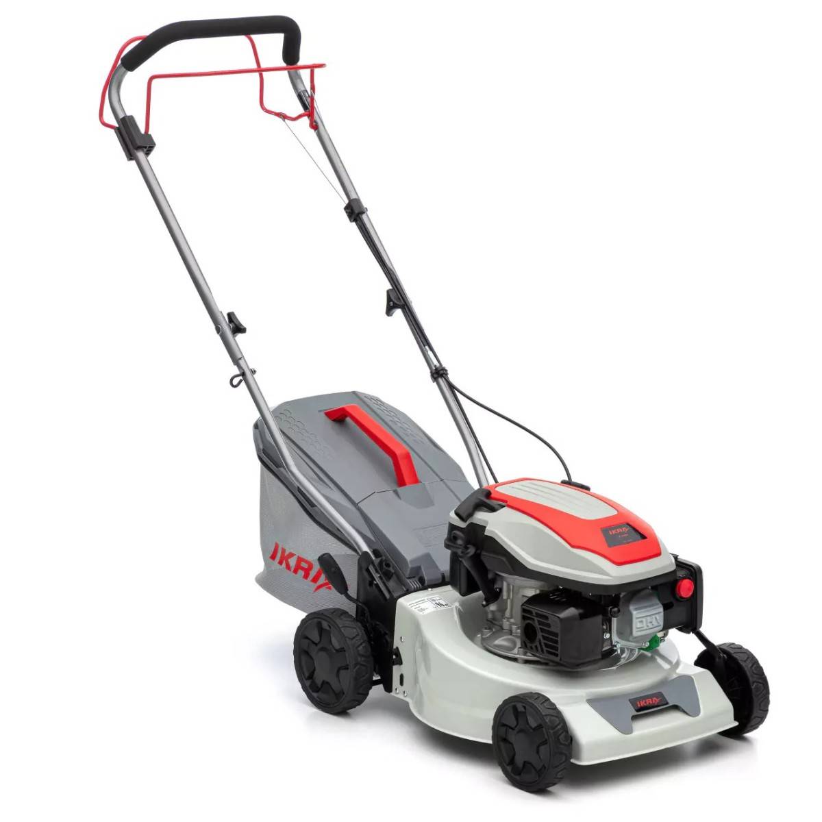 Ikra - Tondeuse à gazon thermique Autotractée 1000m2 - 3,5CV 145Cm3 Coupe 41.8cm Mulching Moteur 4T Bac 40L IKRA - Image 1