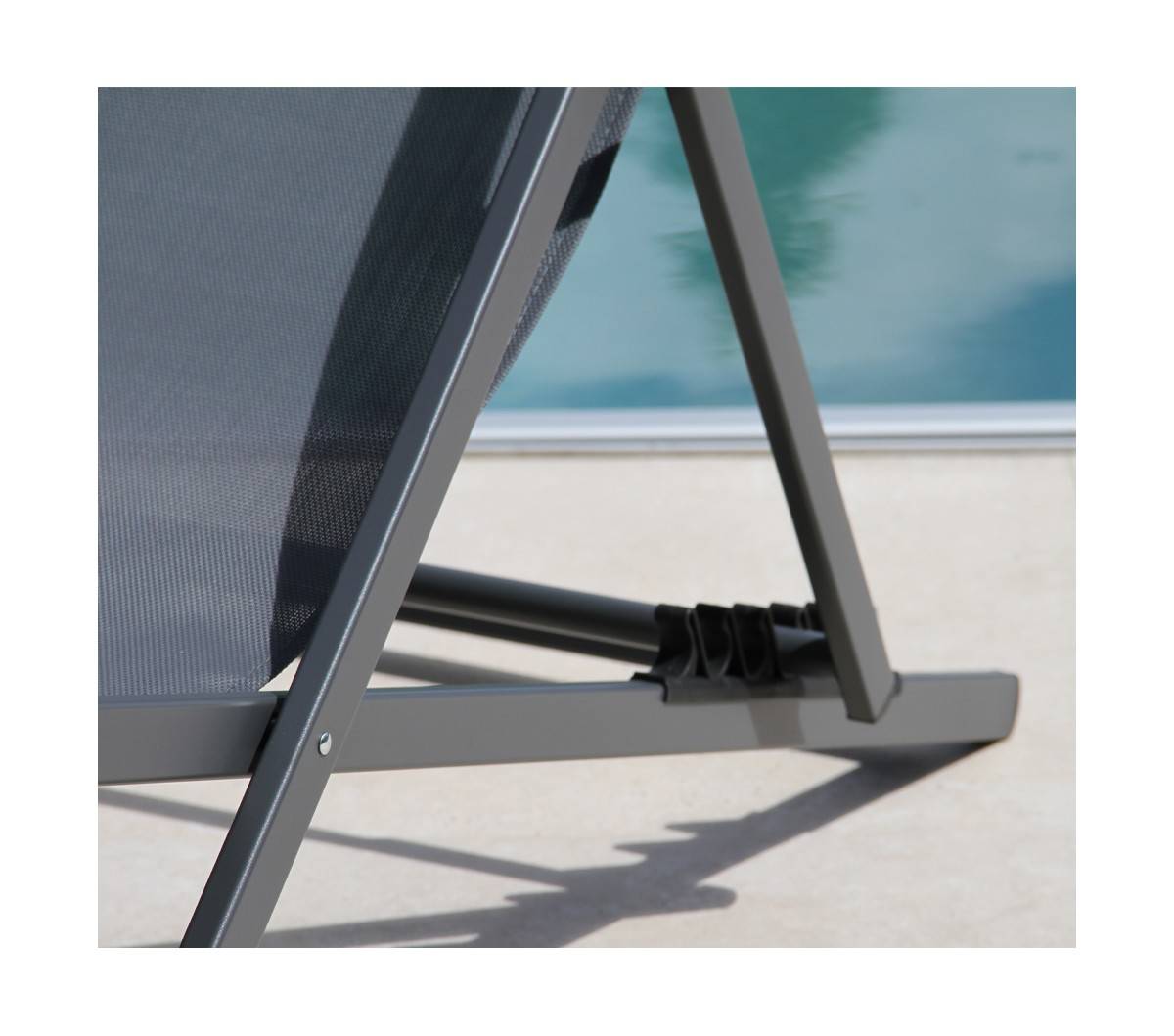 Ozalide - Salon de jardin en aluminium 2 places bleu canard ATHOS - Image 4