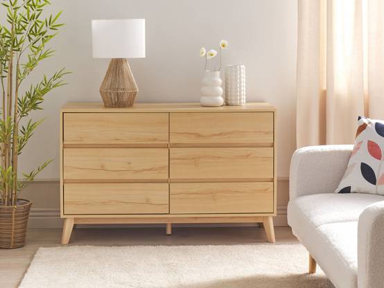 Beliani - Commode Panneau de particules de bois Marron clair SARDIS - 120x40x75- Beliani - Image 1