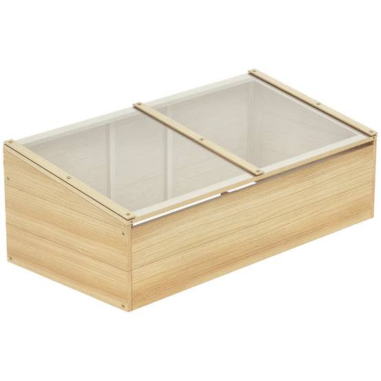 Mini serre de culture bois et polycarbonate balcon protection semis toit inclinable 100cm - ComfortXL Outdoor Living - Image 1