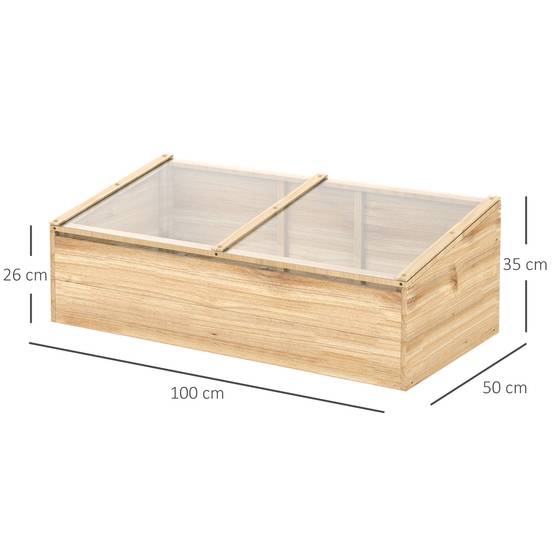 Mini serre de culture bois et polycarbonate balcon protection semis toit inclinable 100cm - ComfortXL Outdoor Living - Image 5