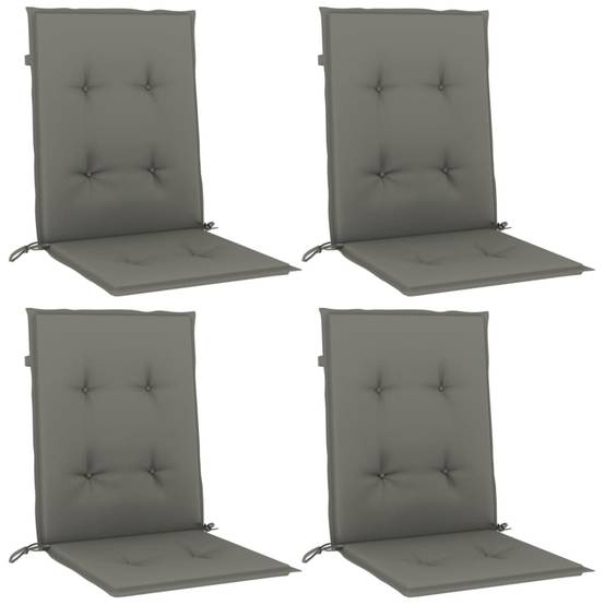 ComfortXL - Lot de 4 Coussins Dossier Bas Polyester Anti-glisse pour Chaise de Jardin Gris Foncé Mélangé 100x50cm – ComfortXL Outdoor Living - Image 3
