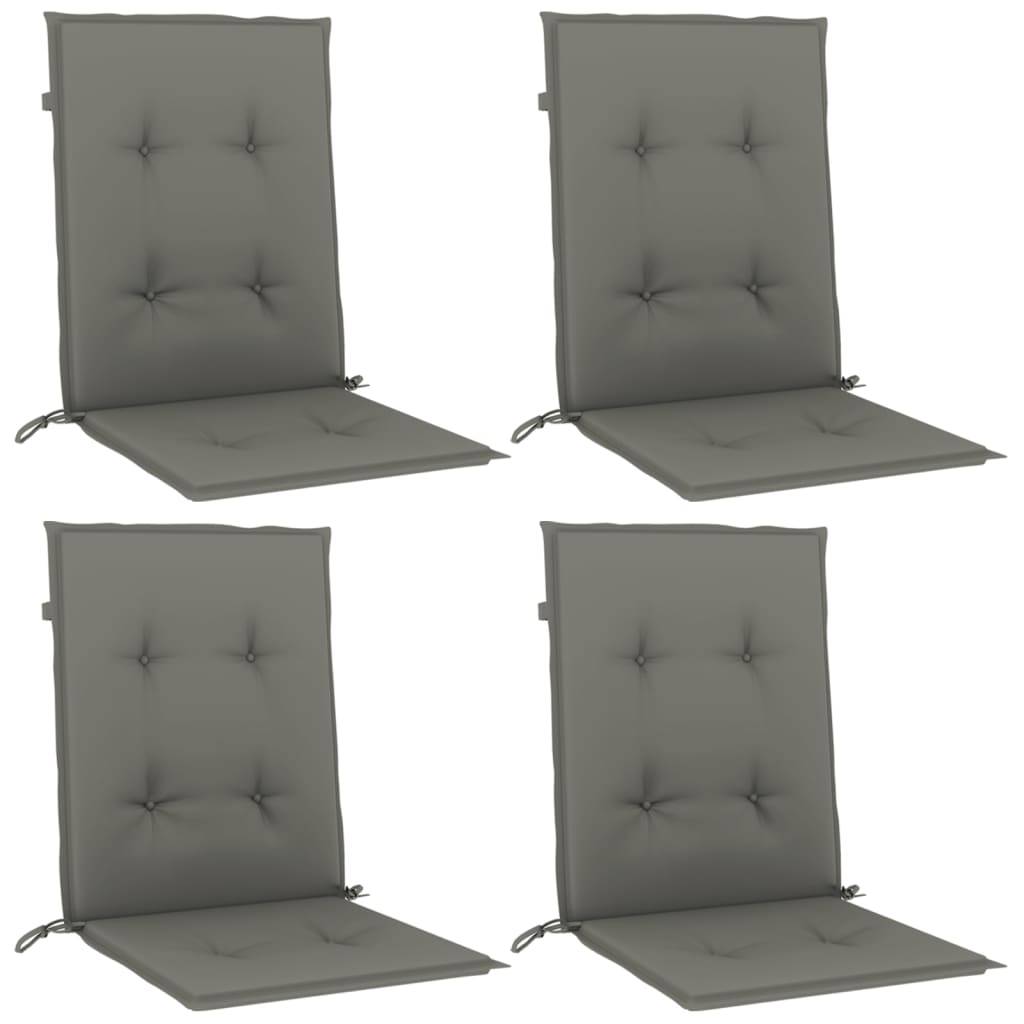 ComfortXL - Lot de 4 Coussins Dossier Bas Polyester Anti-glisse pour Chaise de Jardin Gris Foncé Mélangé 100x50cm – ComfortXL Outdoor Living - Image 3