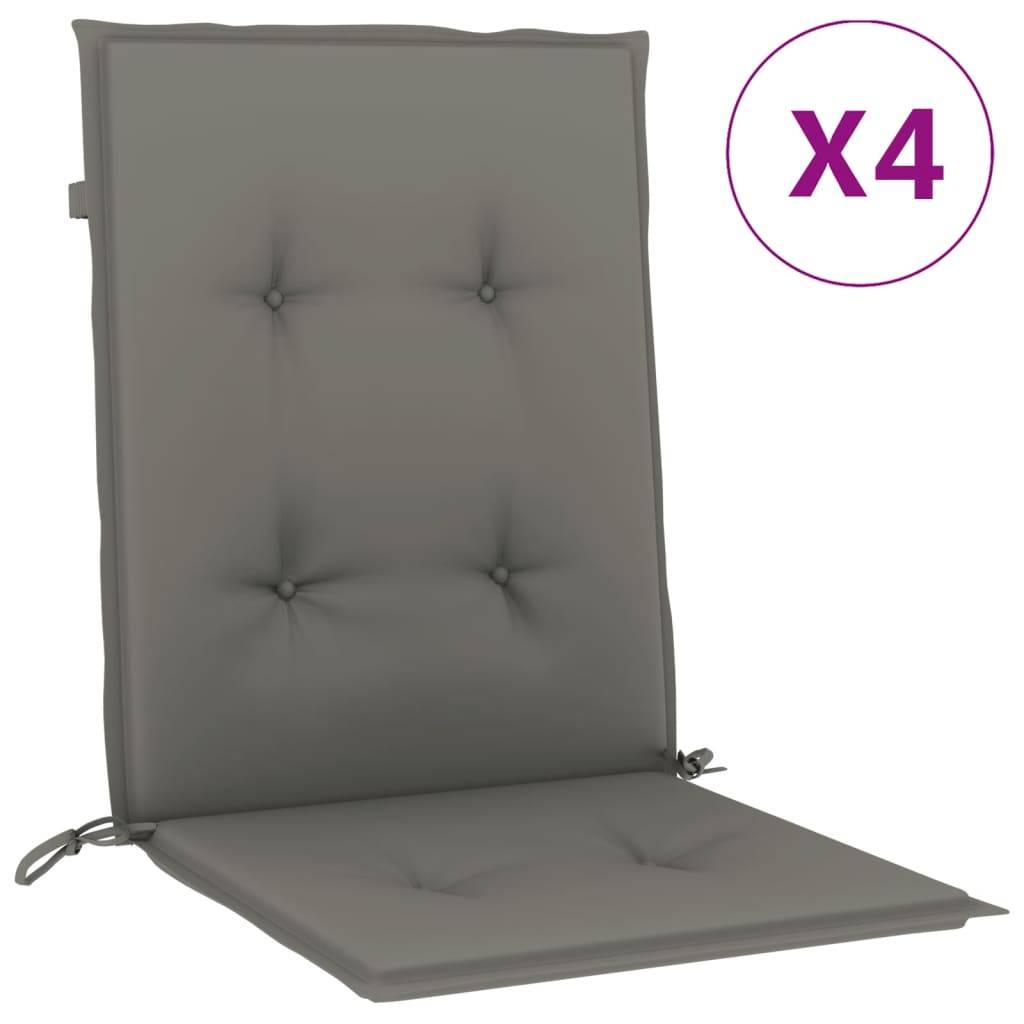ComfortXL - Lot de 4 Coussins Dossier Bas Polyester Anti-glisse pour Chaise de Jardin Gris Foncé Mélangé 100x50cm – ComfortXL Outdoor Living - Image 2