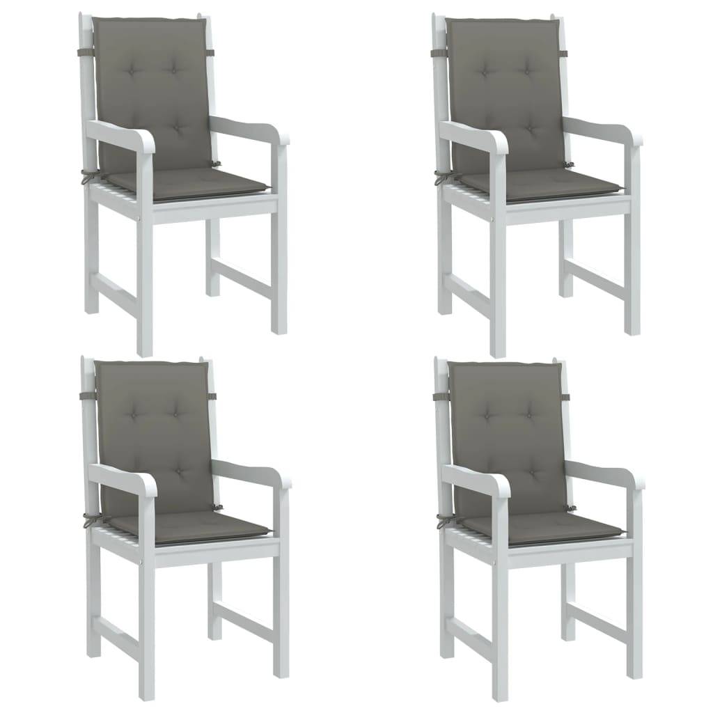ComfortXL - Lot de 4 Coussins Dossier Bas Polyester Anti-glisse pour Chaise de Jardin Gris Foncé Mélangé 100x50cm – ComfortXL Outdoor Living - Image 1