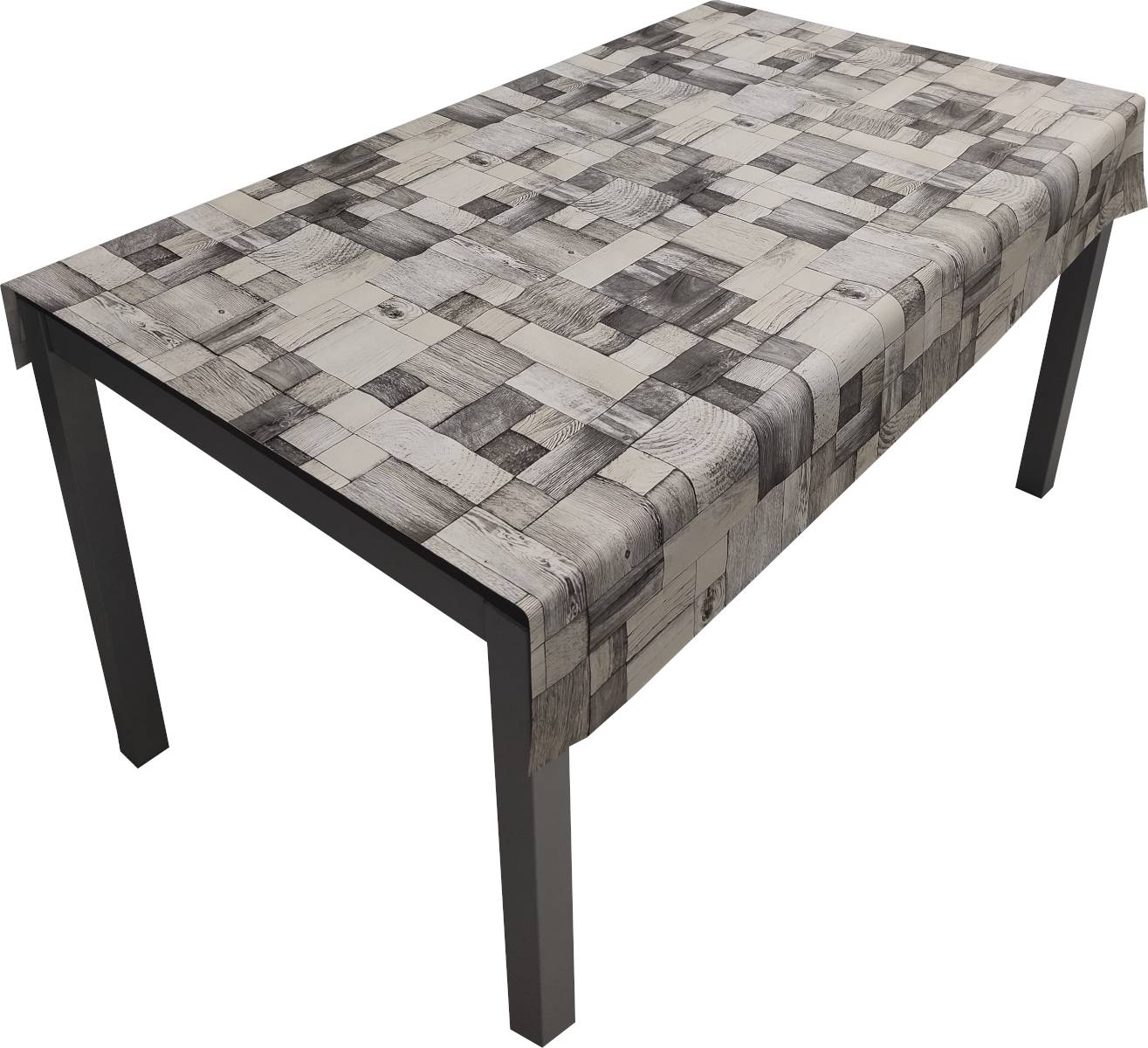 Nappe Composition PVC Base Polyester Anti-taches Bois Taille 140X160 CM - Image 1