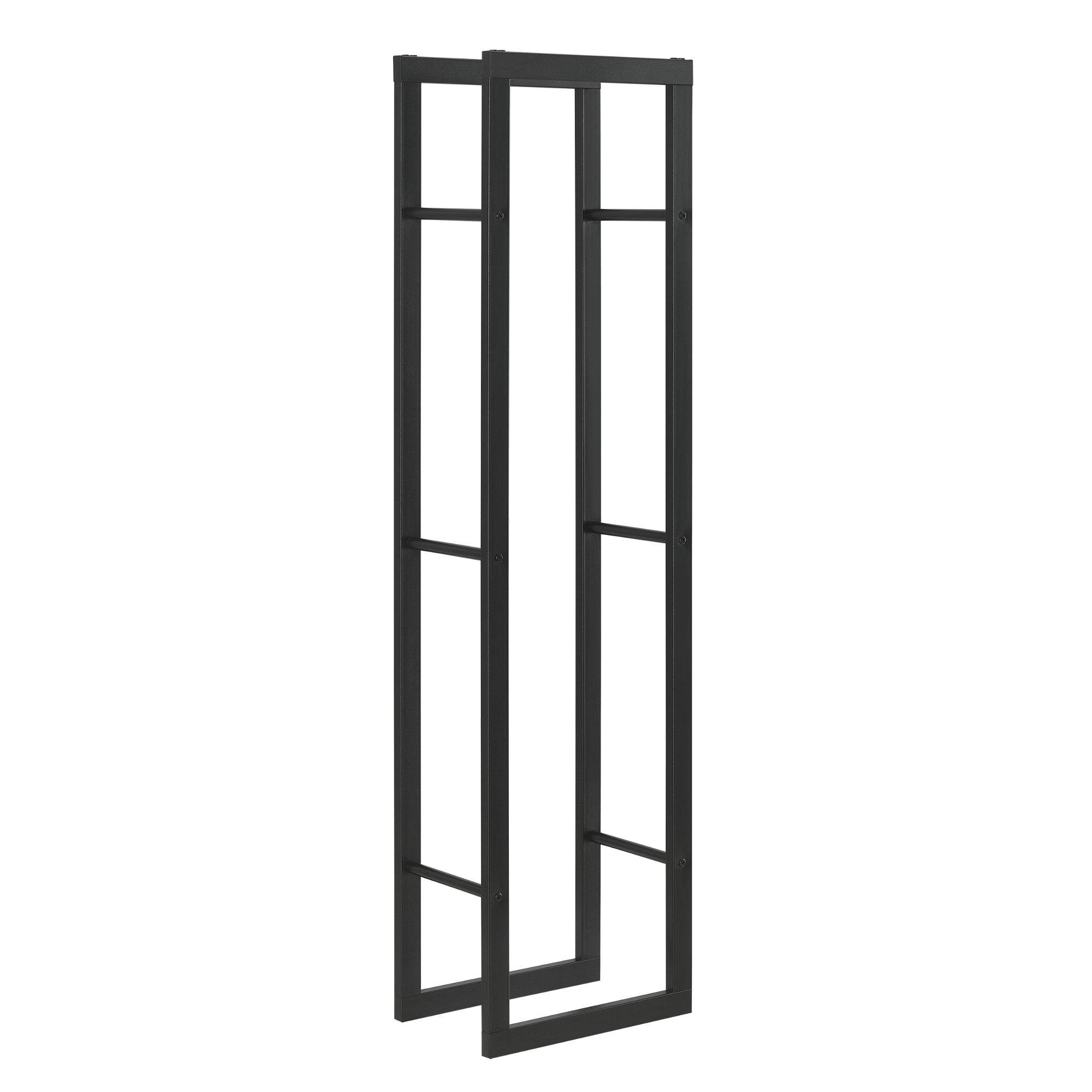 Helloshop26 - Porte-bûches robuste range-bûches solide support pour bois de chauffage rangement efficace pour intérieur extérieur acier laqué 40 x 150 x 25 cm noir - Image 1