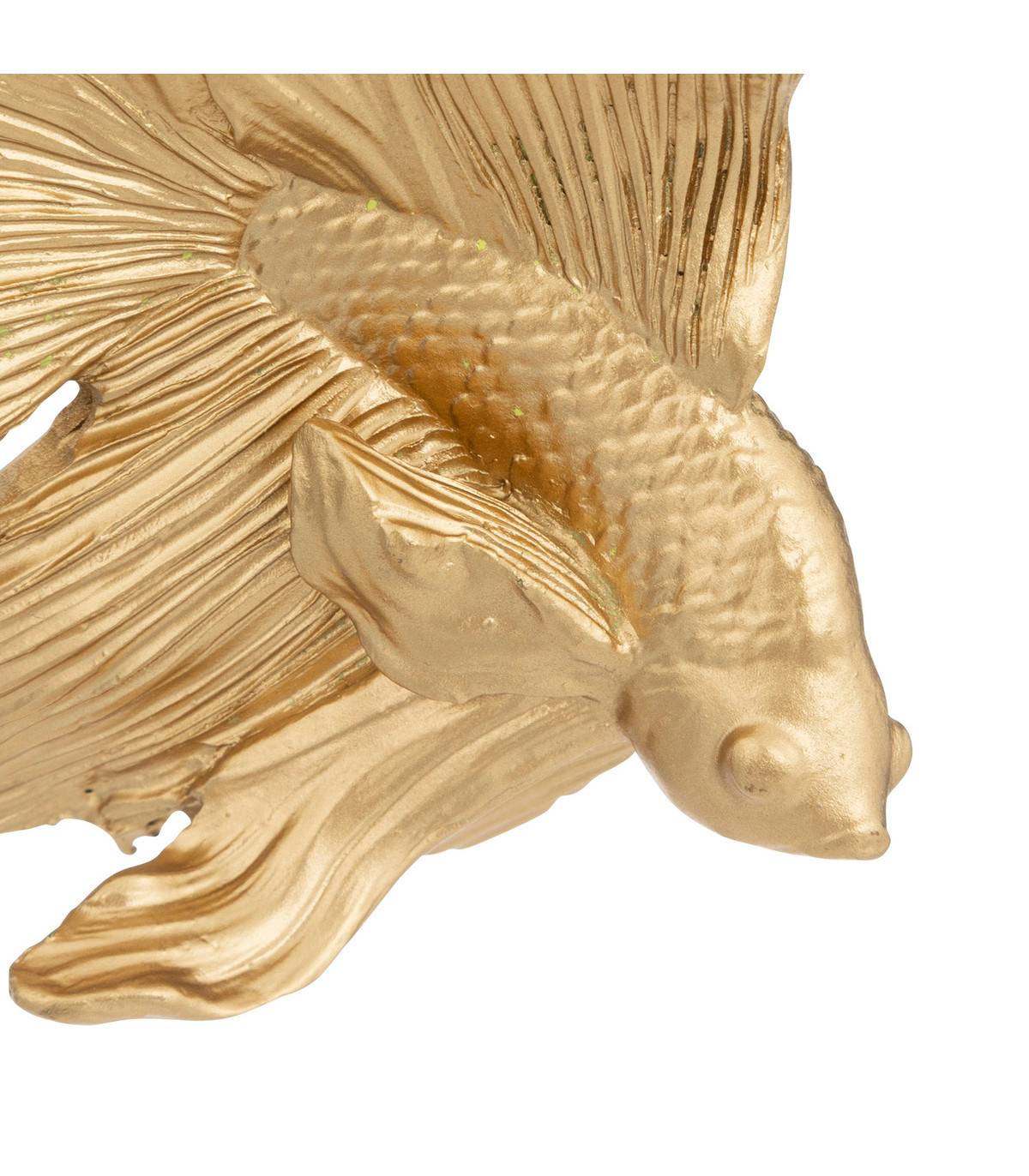 Objet déco Poisson en résine dorée H 12 cm - Image 2