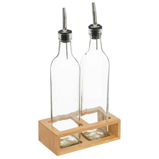 Set Huile & Vinaigre "Bambou" 32cm Transparent - Image 1