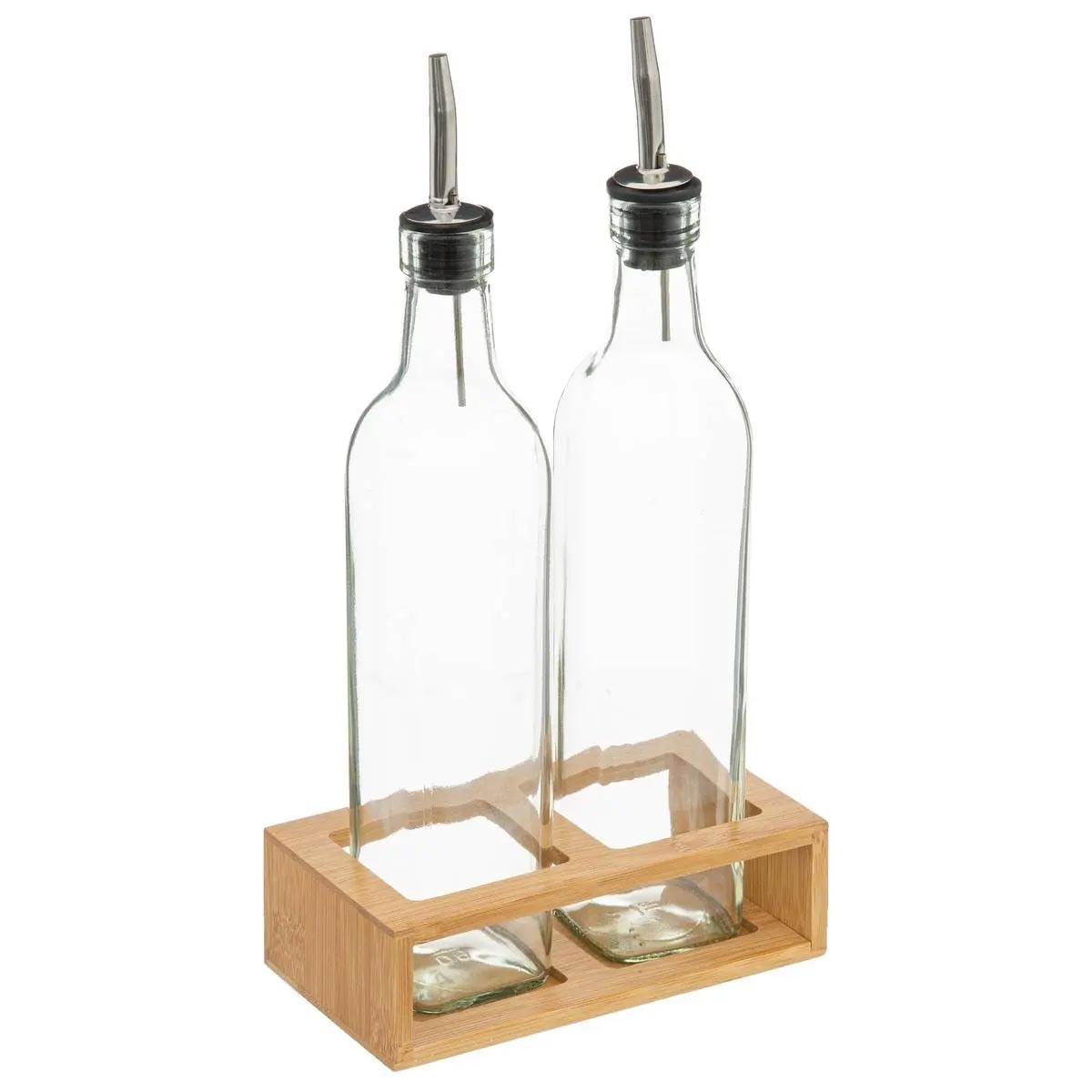 Set Huile & Vinaigre "Bambou" 32cm Transparent - Image 1