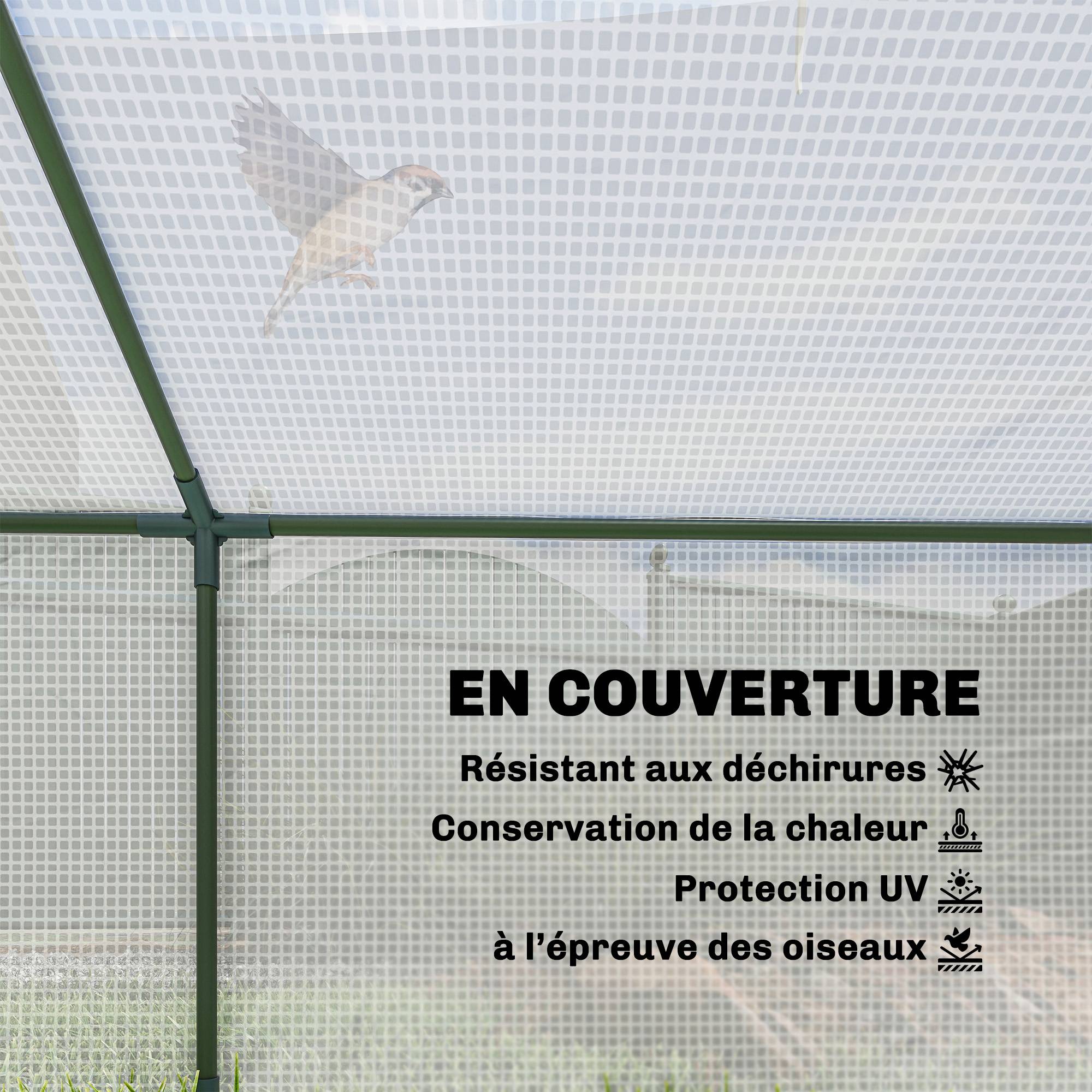 ComfortXL - Mini serre tunnel de jardin en PE blanc et acier 180 x 90 x 70 cm pour tomates avec ouvertures moustiquaires - Image 4