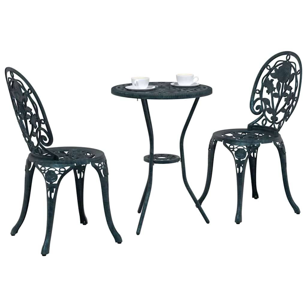 Vidaxl - Ensemble bistro de jardin 3 pcs-Salons de jardin Vert Aluminium 256697 - Image 3