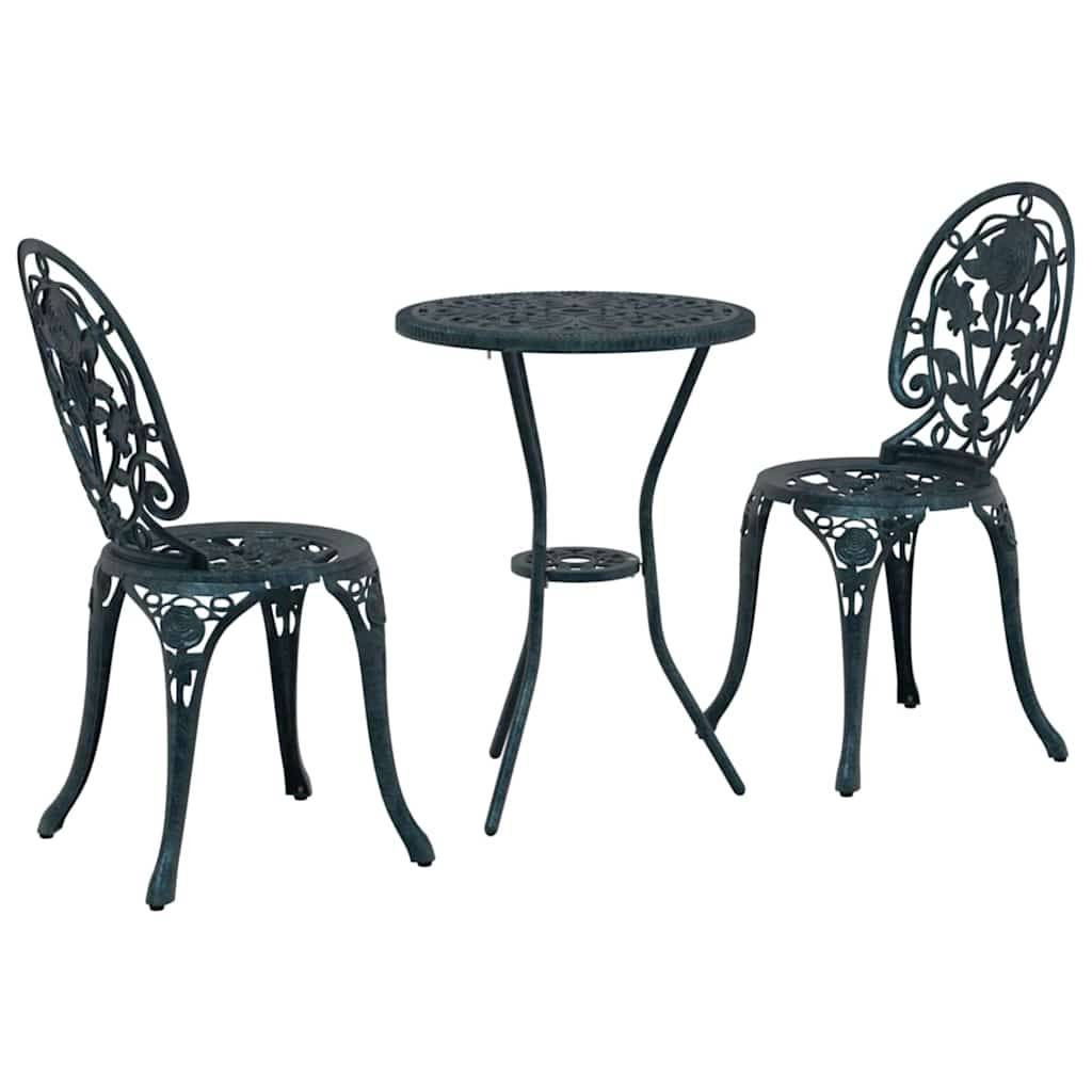 Vidaxl - Ensemble bistro de jardin 3 pcs-Salons de jardin Vert Aluminium 256697 - Image 2